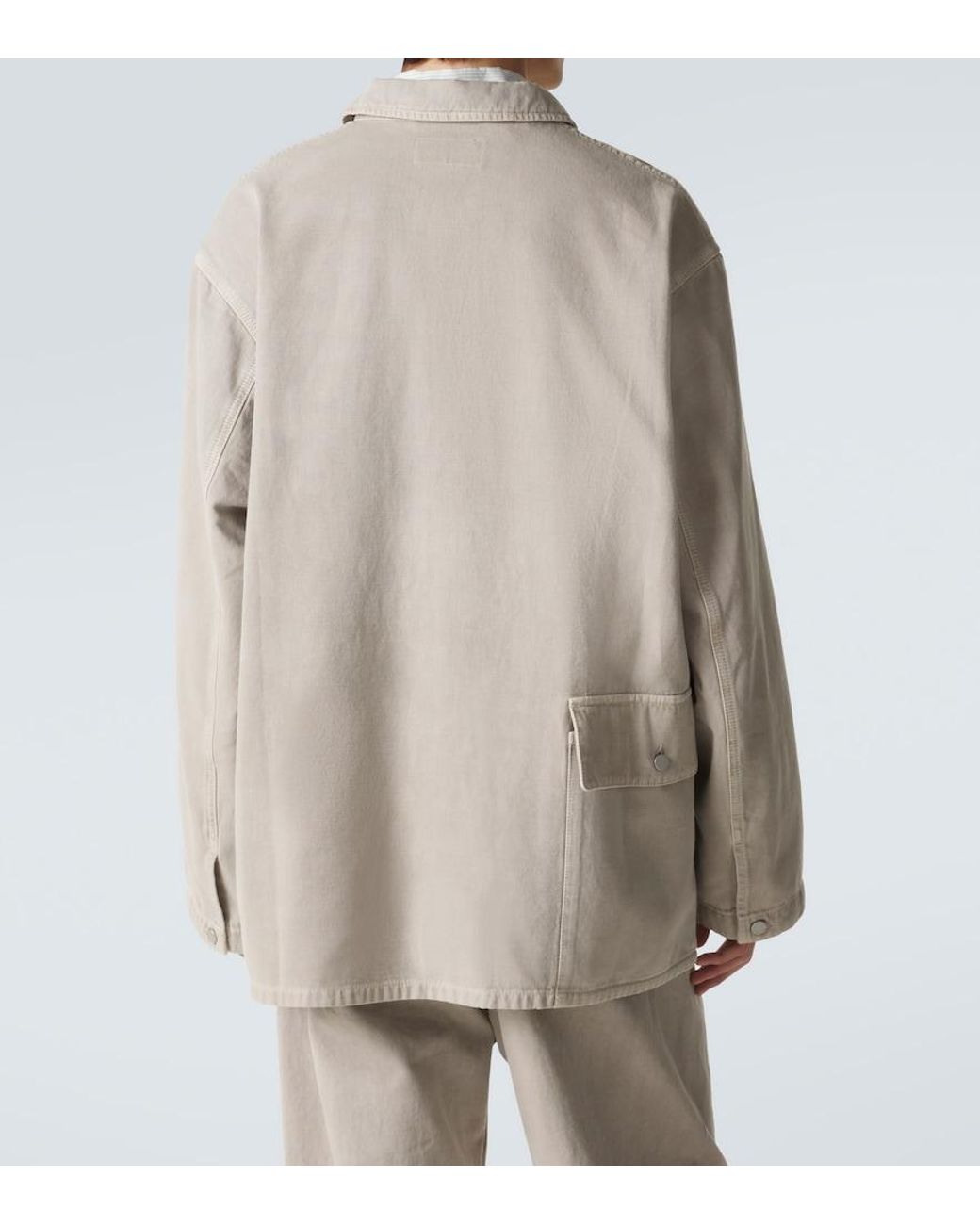 Lemaire Natural Oversized Cotton Twill Overshirt for men