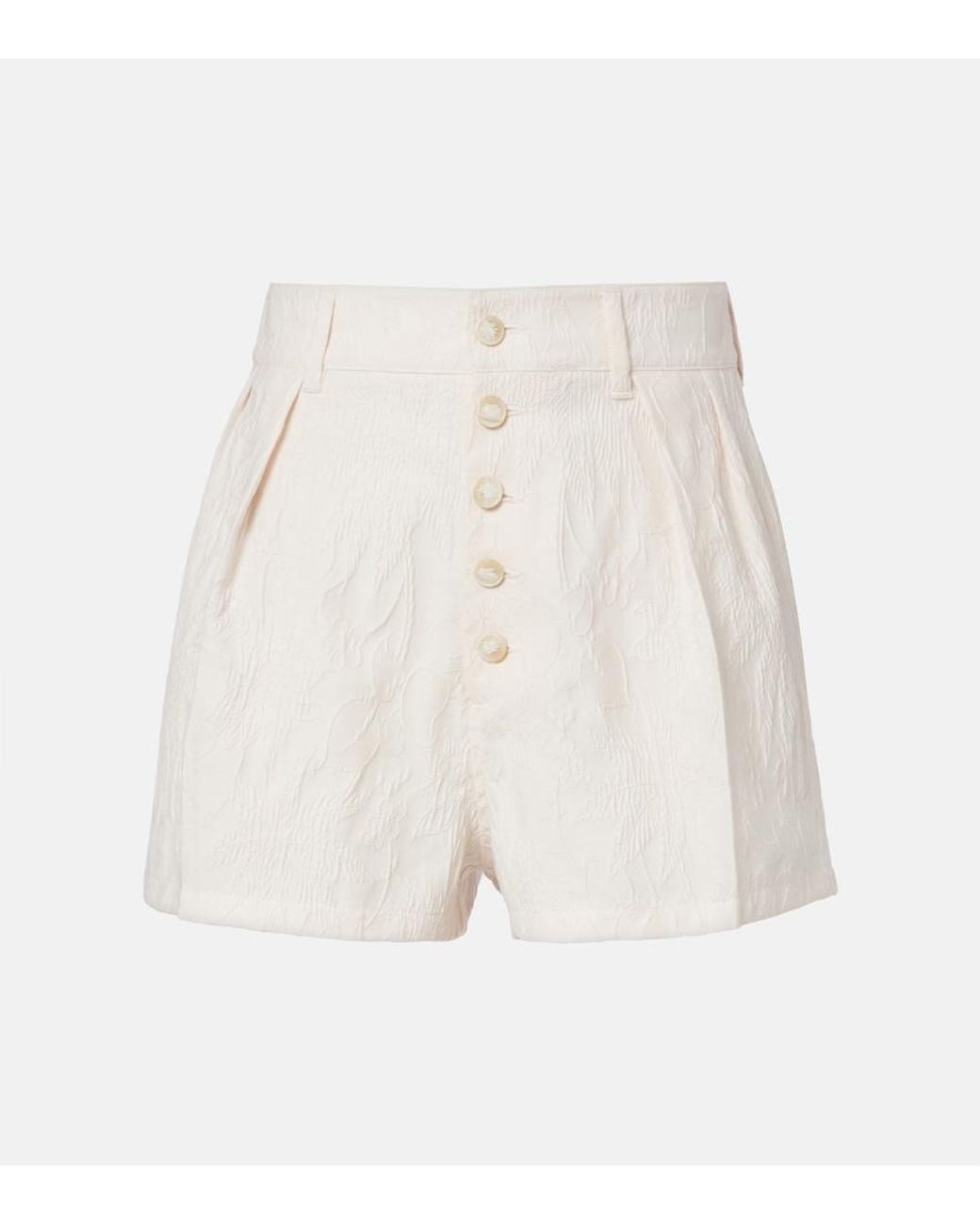 Etro White Cotton-Blend Jacquard Shorts