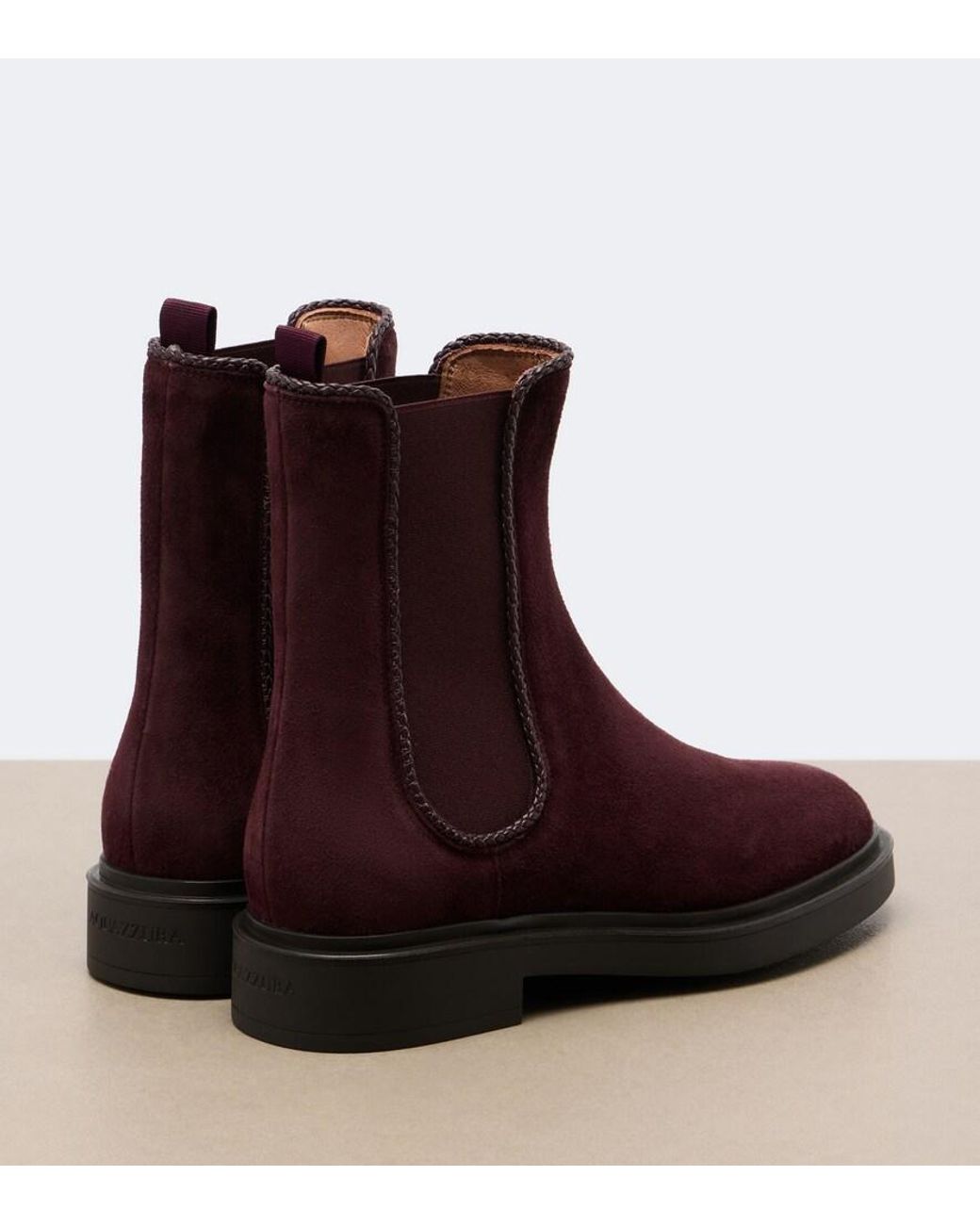Aquazzura Brown Gaspard Suede Chelsea Boots