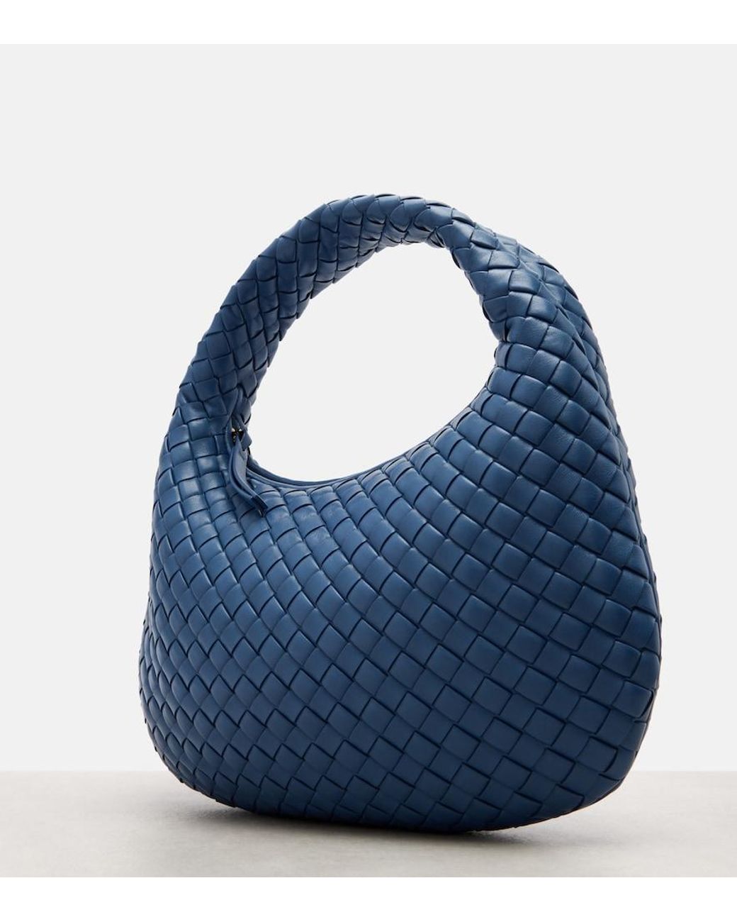Bottega Veneta Blue Little Veneta Small Leather Shoulder Bag