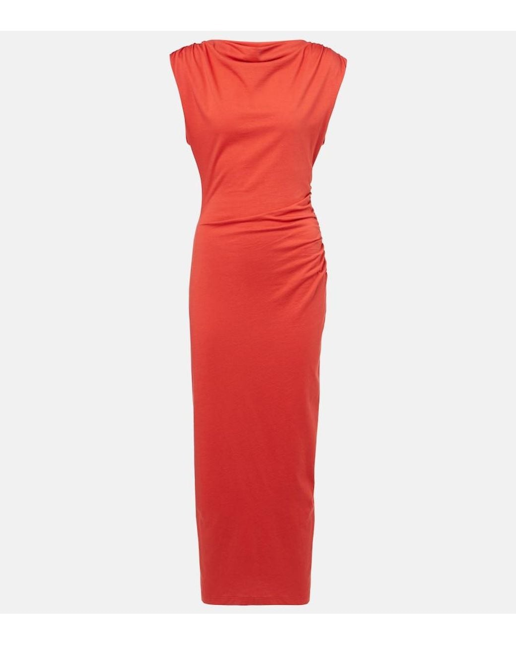 Vince Red Cotton Jersey Maxi Dress