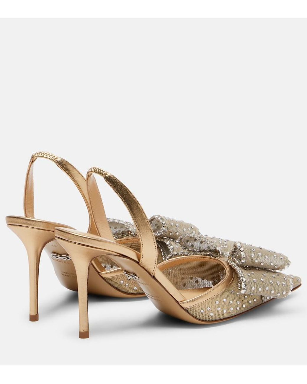 Mach & Mach Metallic Le Cadeau 85 Mesh Slingback Pumps