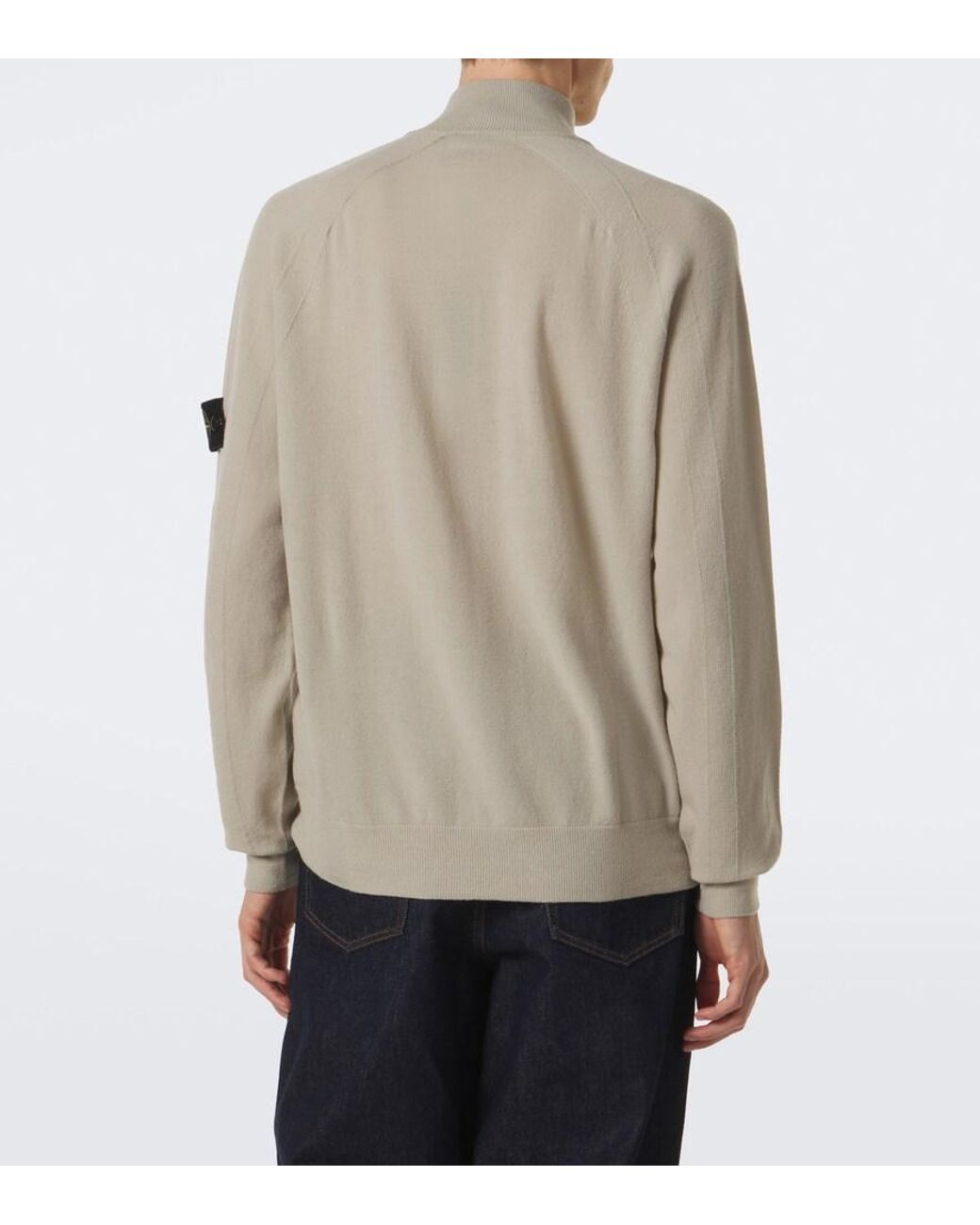 Stone Island Natural Compass Wool-Blend Zip-Up Sweater for men