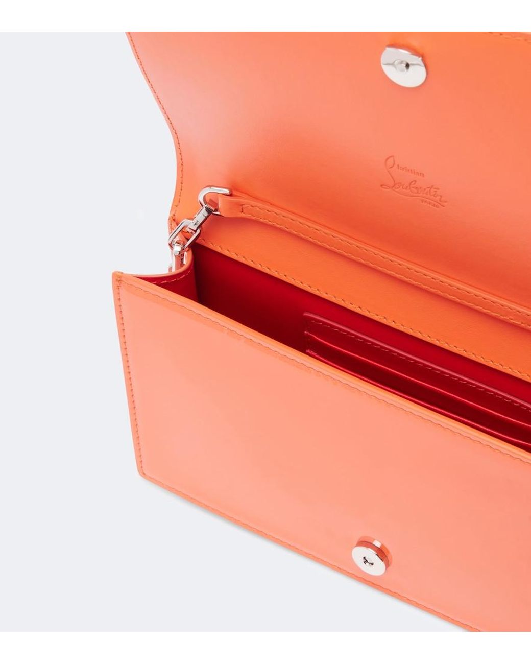 Christian Louboutin Orange Bettina Patent Leather Clutch