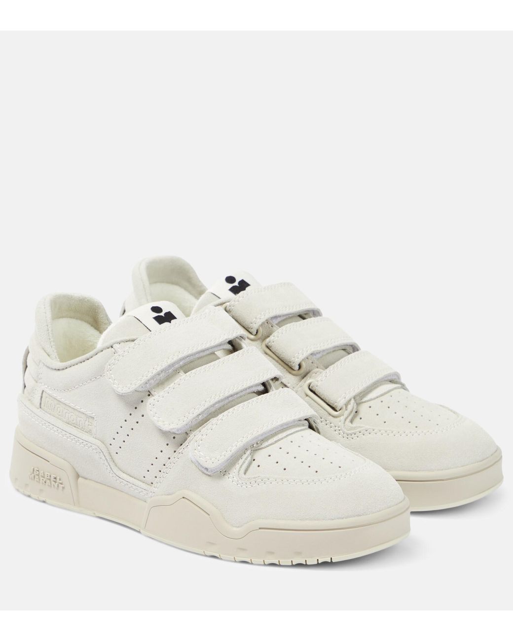 Isabel Marant Oney Low Suede Sneakers in White | Lyst