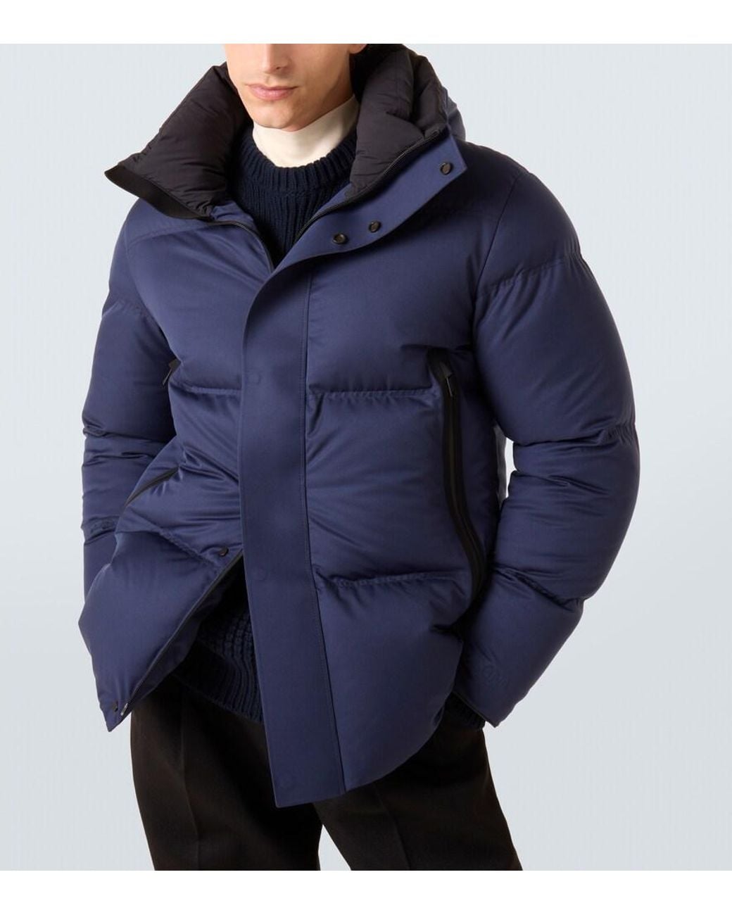 Zegna Blue Padded Puffer Jacket for men