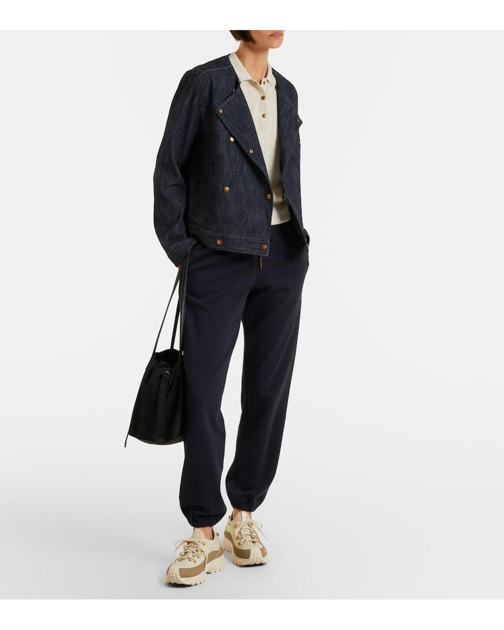 Moncler Blue Cotton-Blend Sweatpants