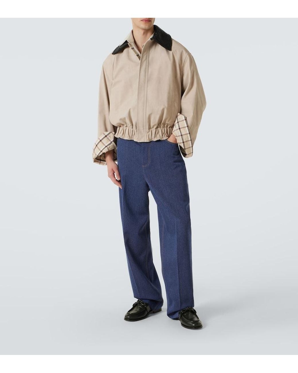 Bottega Veneta Natural Intrecciato Leather Twill Blouson for men
