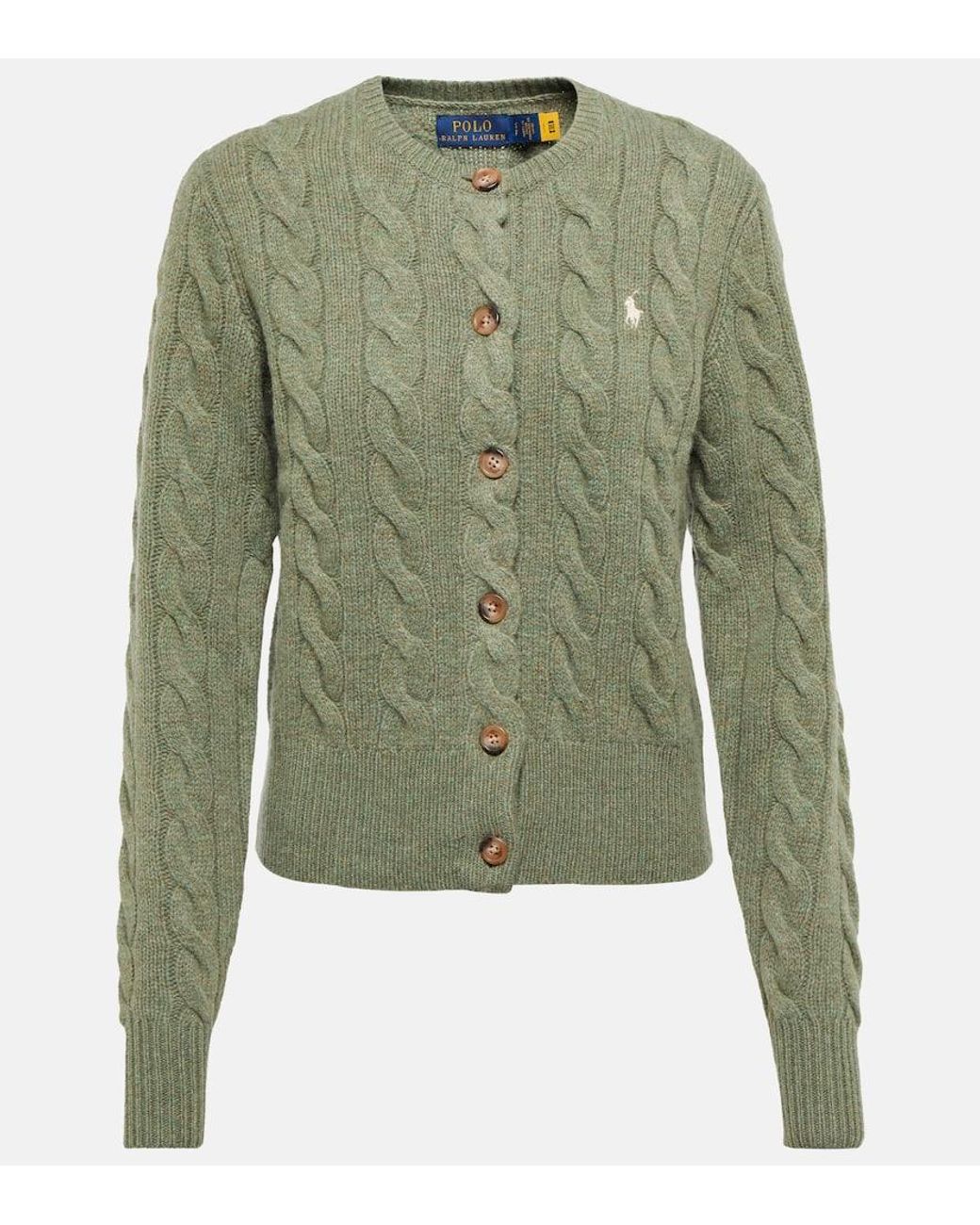 アウターその他 POLO RALPH LAUREN W Cable Knit Wool Cashmere CardiganGreen Cable-knit wool and cashmere cardigan in green - Polo Ralph