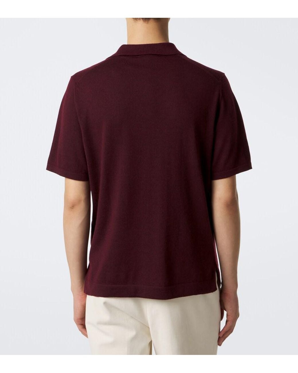 Saman Amel Red David Cashmere And Silk Polo Shirt for men