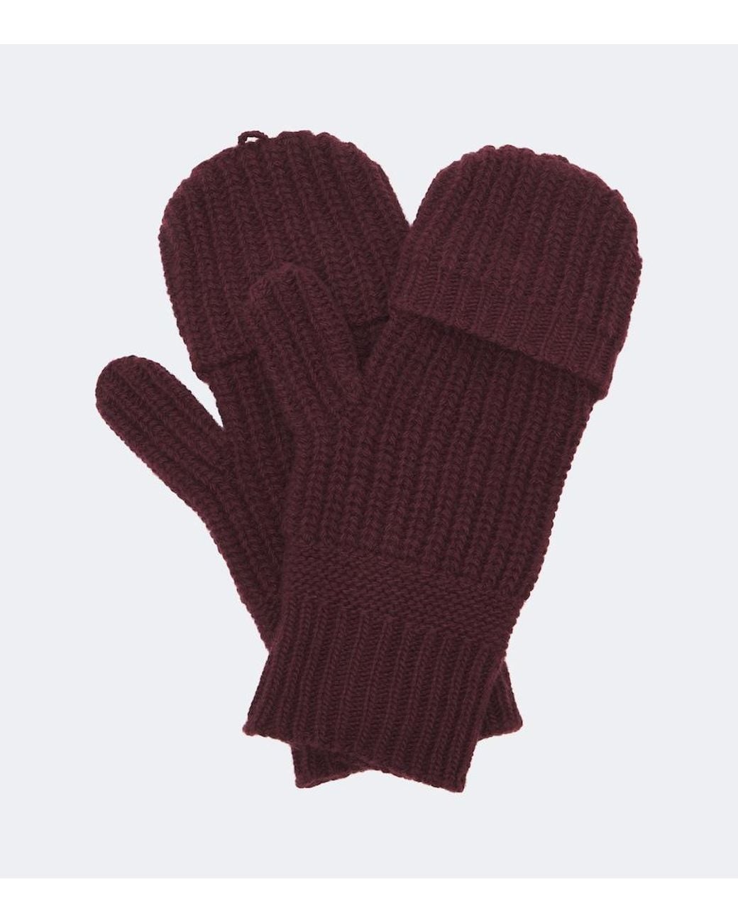Miu Miu Purple Wool And Cashmere Mittens