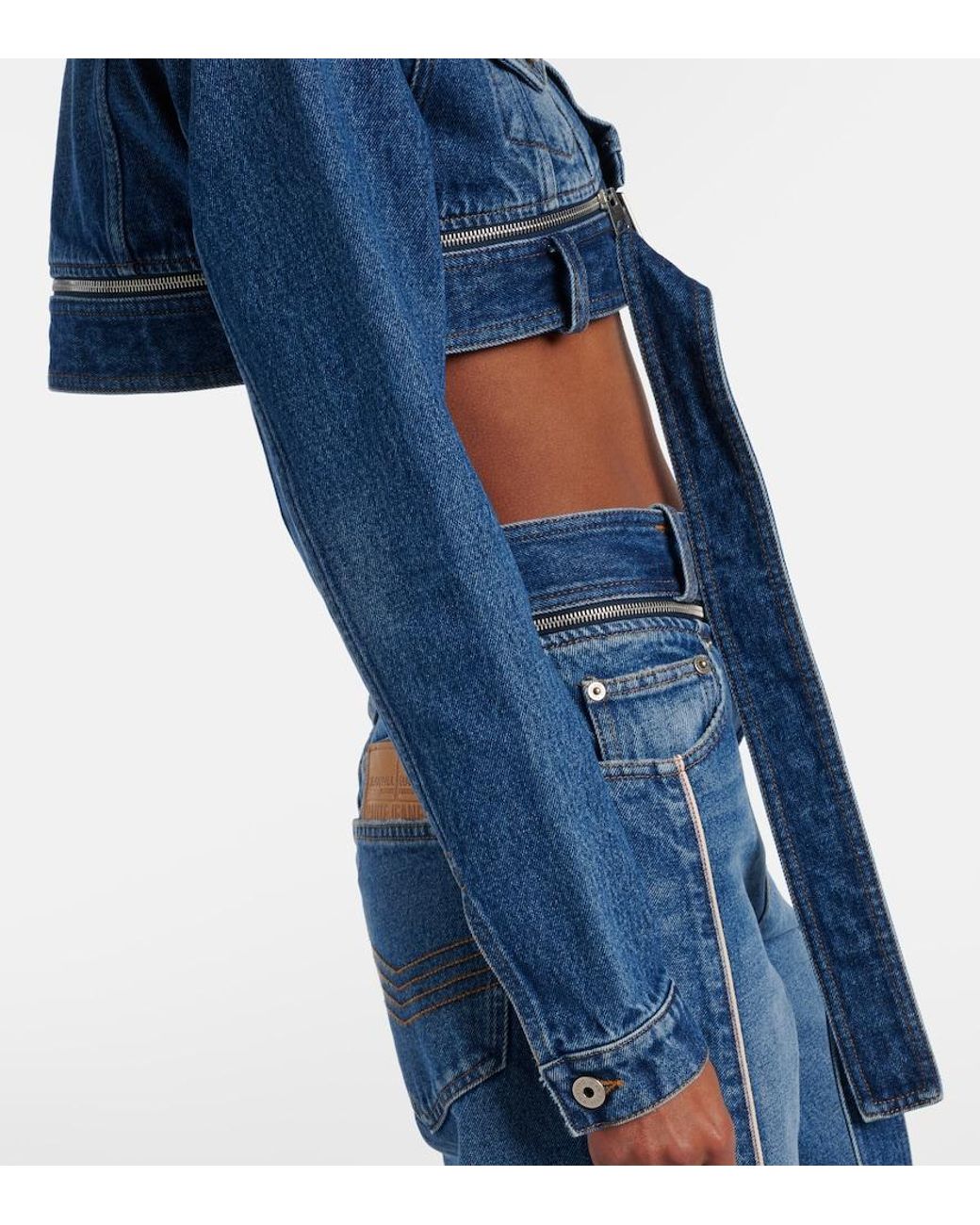 Jean Paul Gaultier Blue Cropped Denim Jacket
