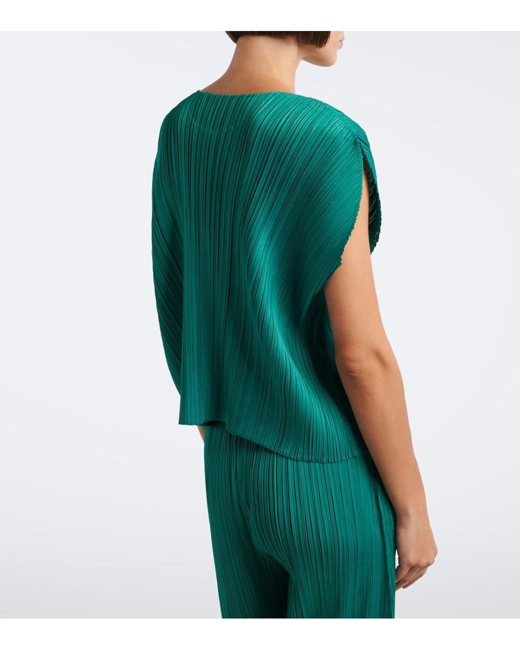 Pleats Please Issey Miyake Green Monthly Colors: July Pleated Top