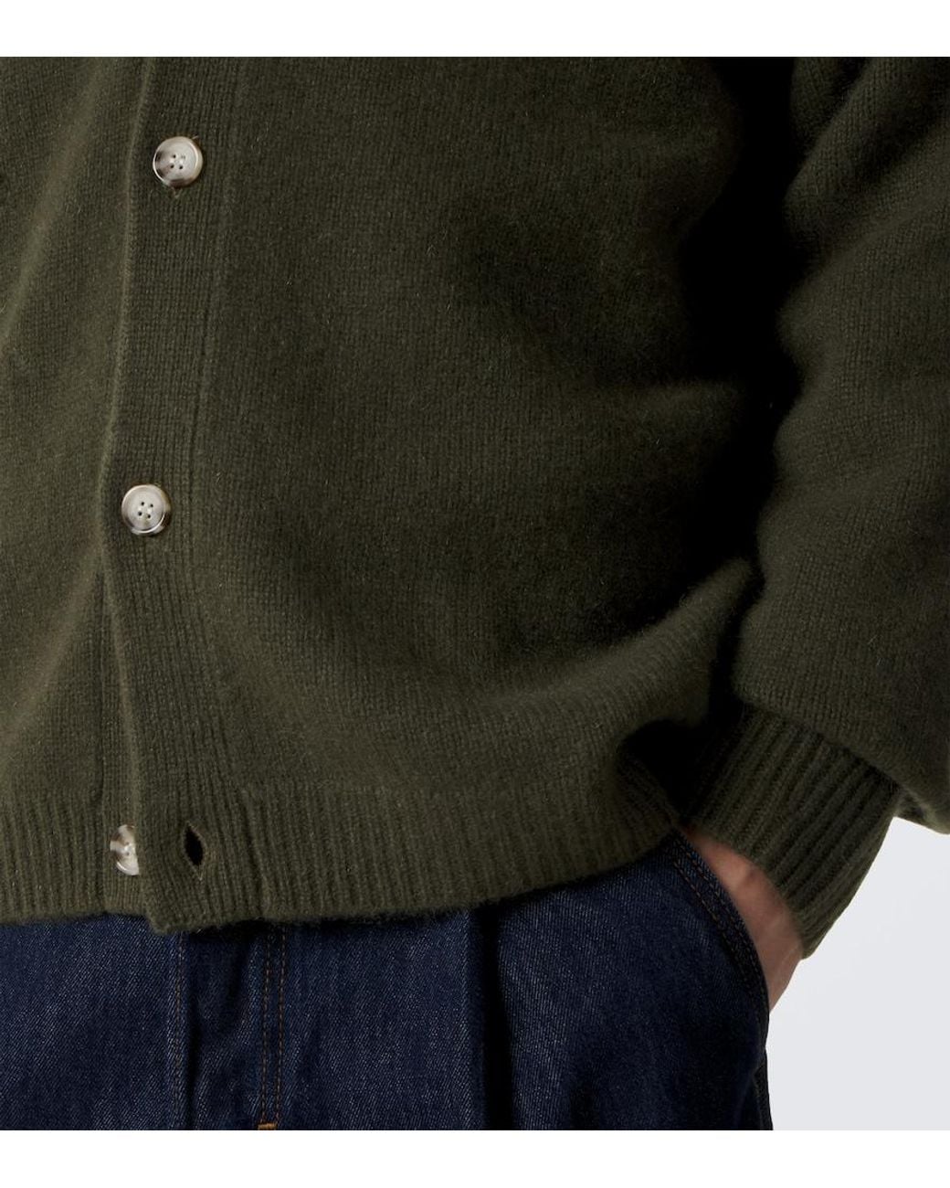 arch4 Green Mr Sage Cashmere Cardigan for men