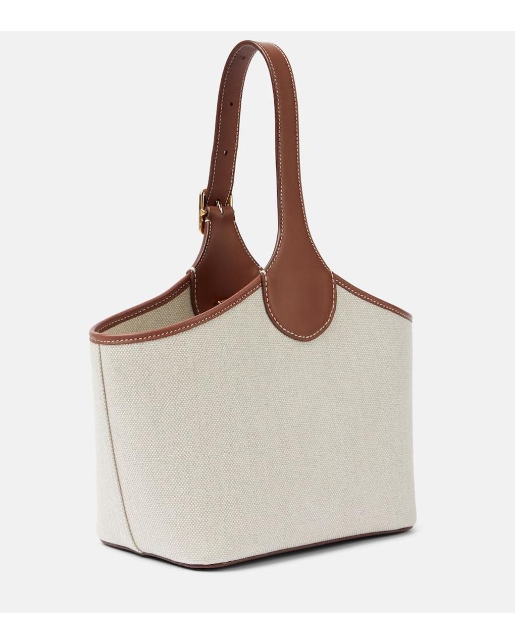Loro Piana White Bobbin Canvas Tote Bag