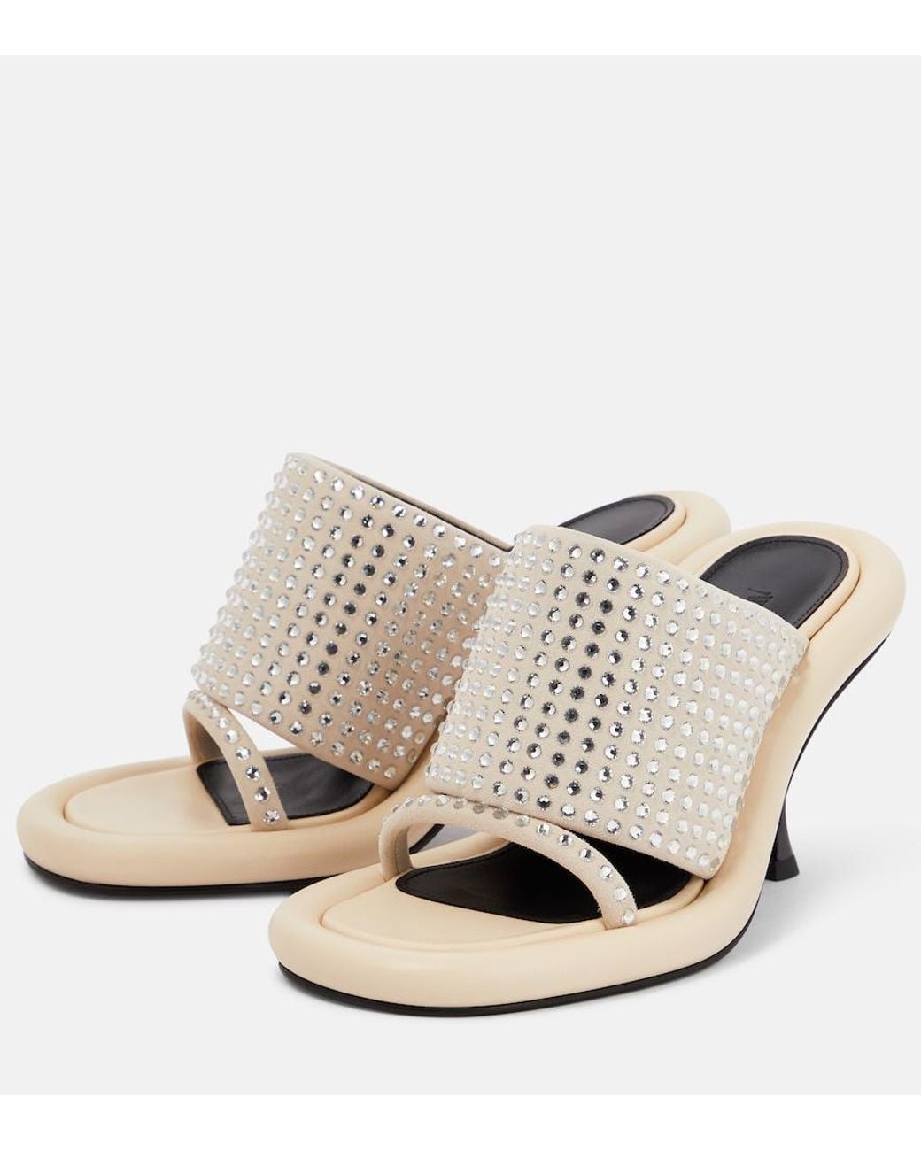 J.W. Anderson Natural Bumper Tube Embellished Leather Sandals
