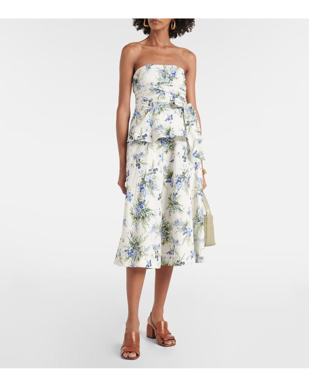 Top De Algodon Con Cinturon Veronica Beard de color White