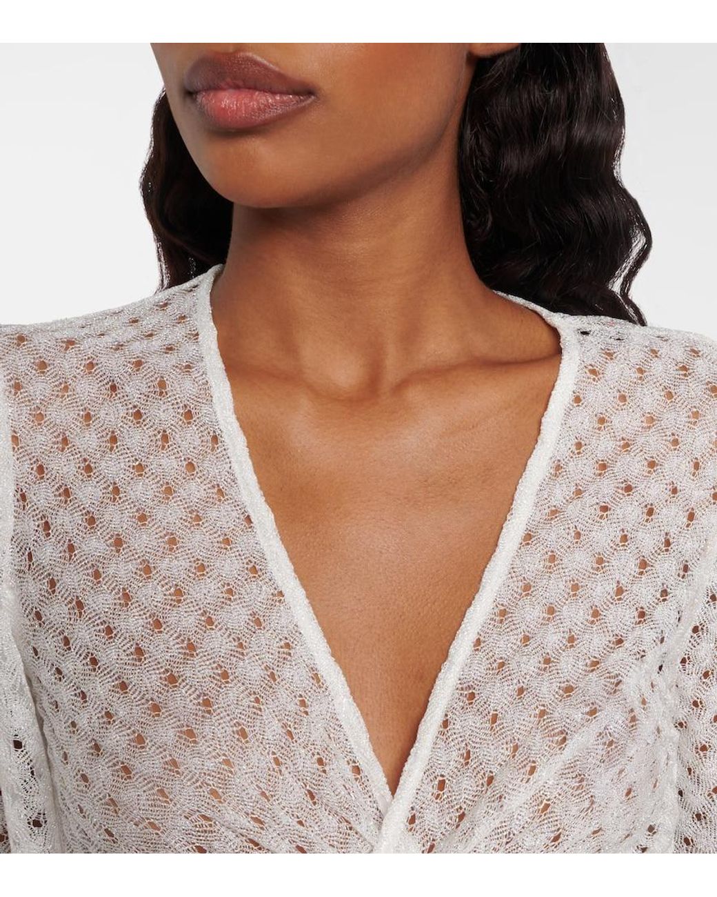 Missoni White Lame Crop Top