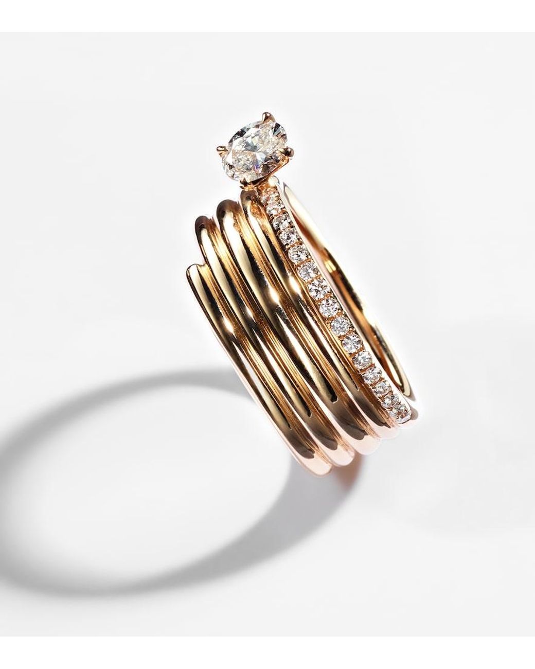 Repossi Natural Blast 18Kt Rose- Ring With Diamonds