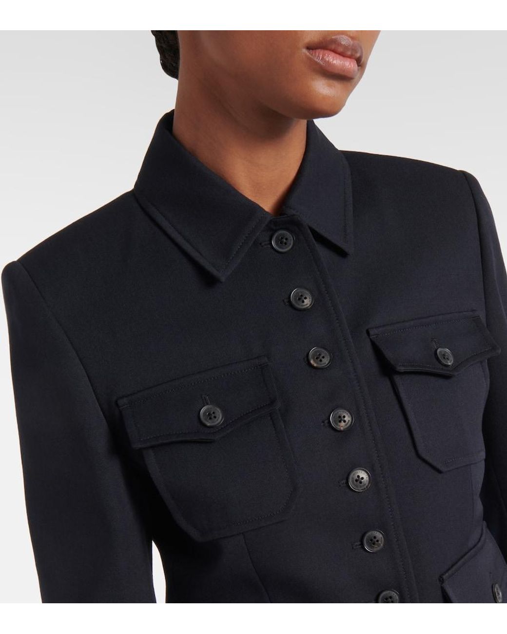 Nili Lotan Blue Jamison Virgin Wool Jacket