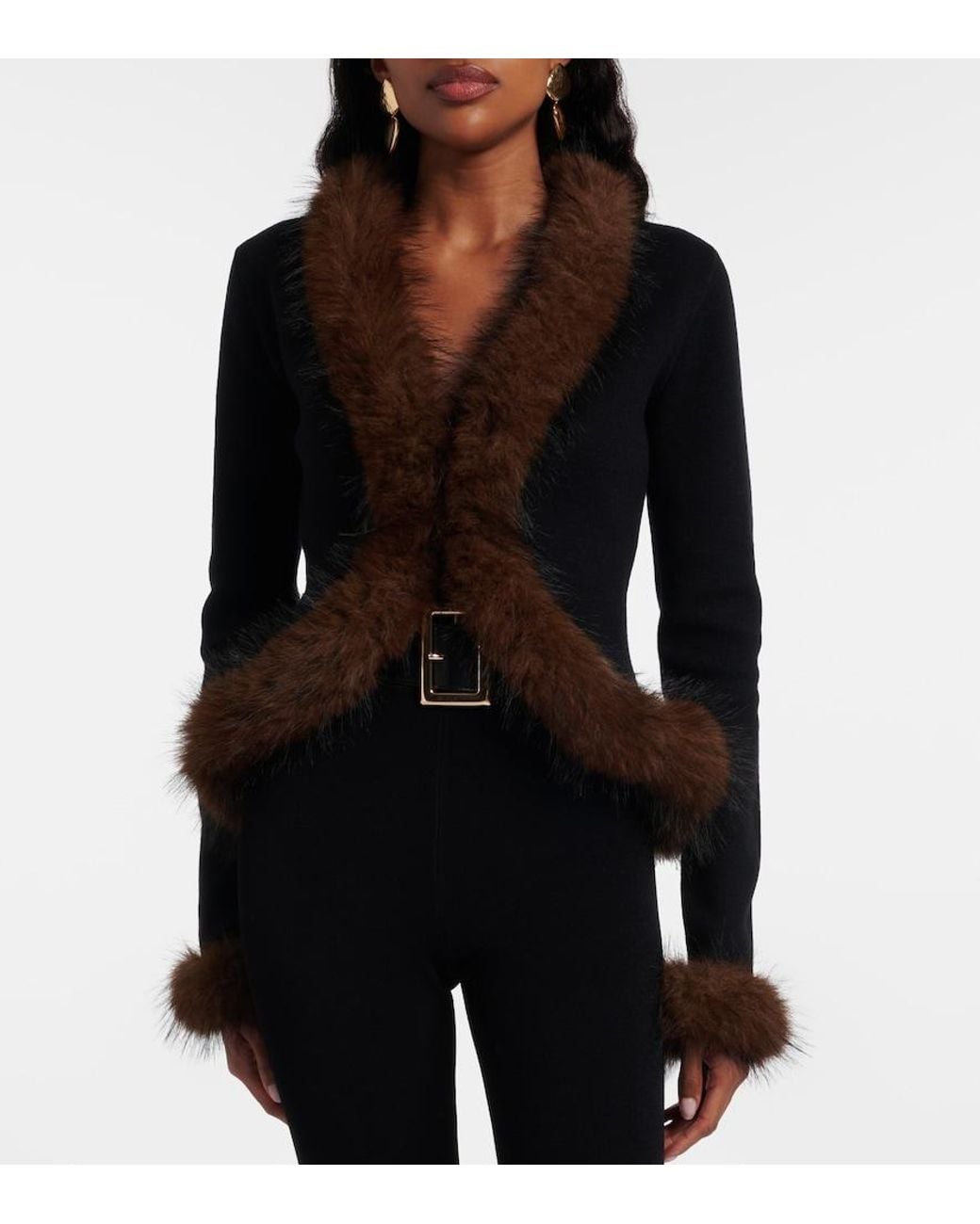 Self-Portrait Black Knitted Cardigan