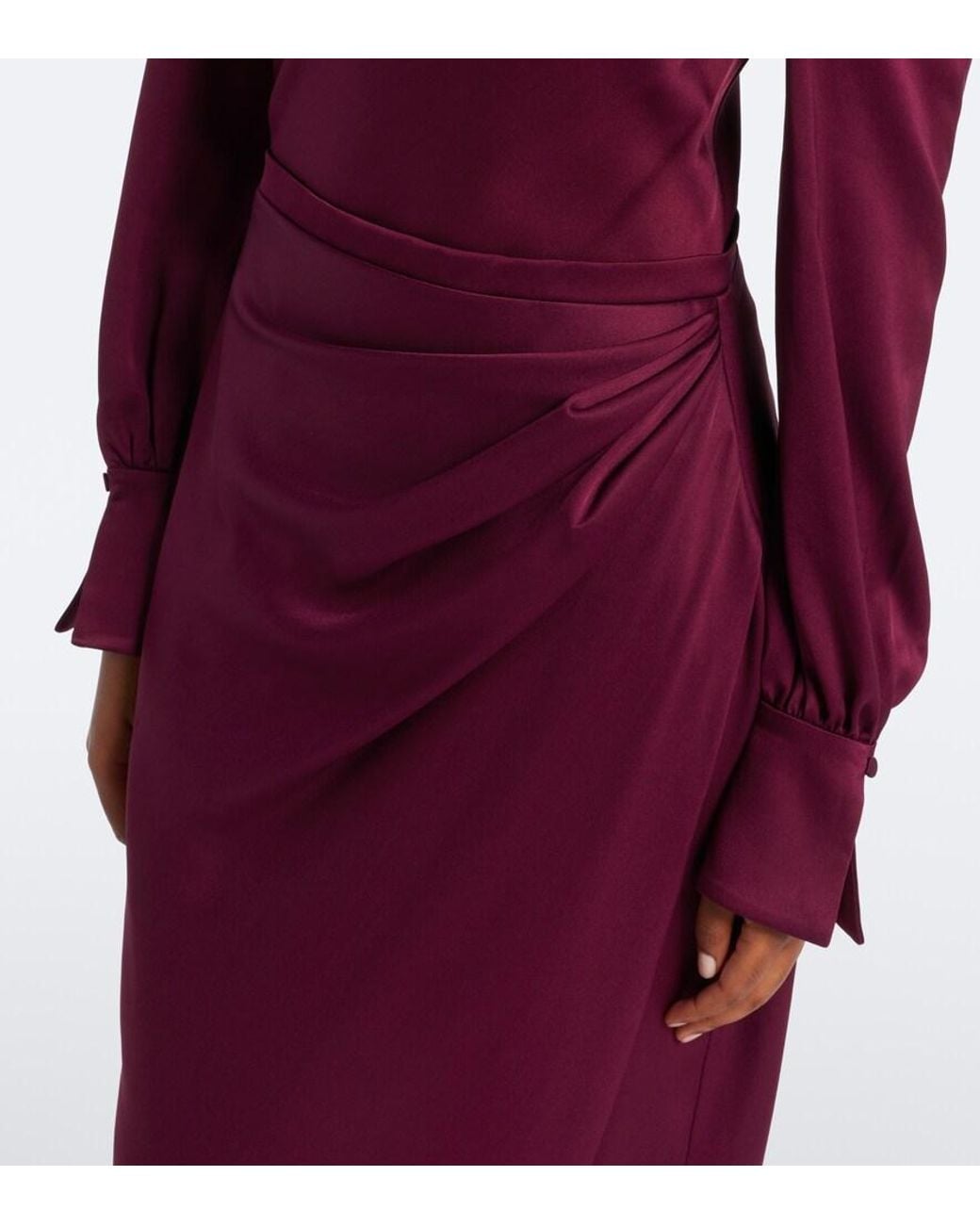 Jonathan Simkhai Purple Camila Draped Satin Midi Dress