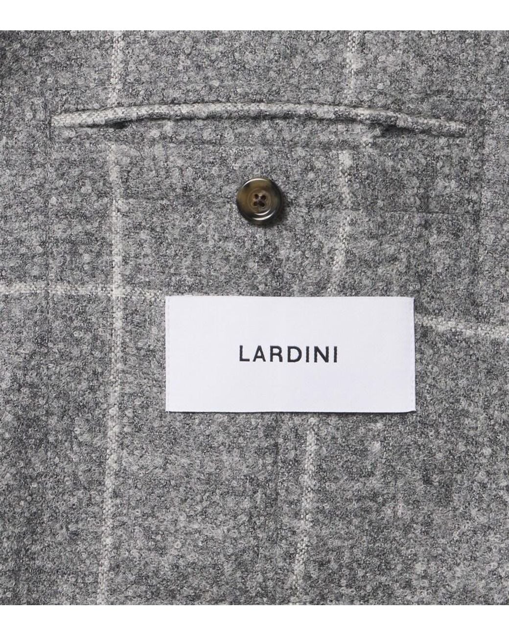 Lardini Gray Checked Alpaca And Wool-Blend Blazer for men