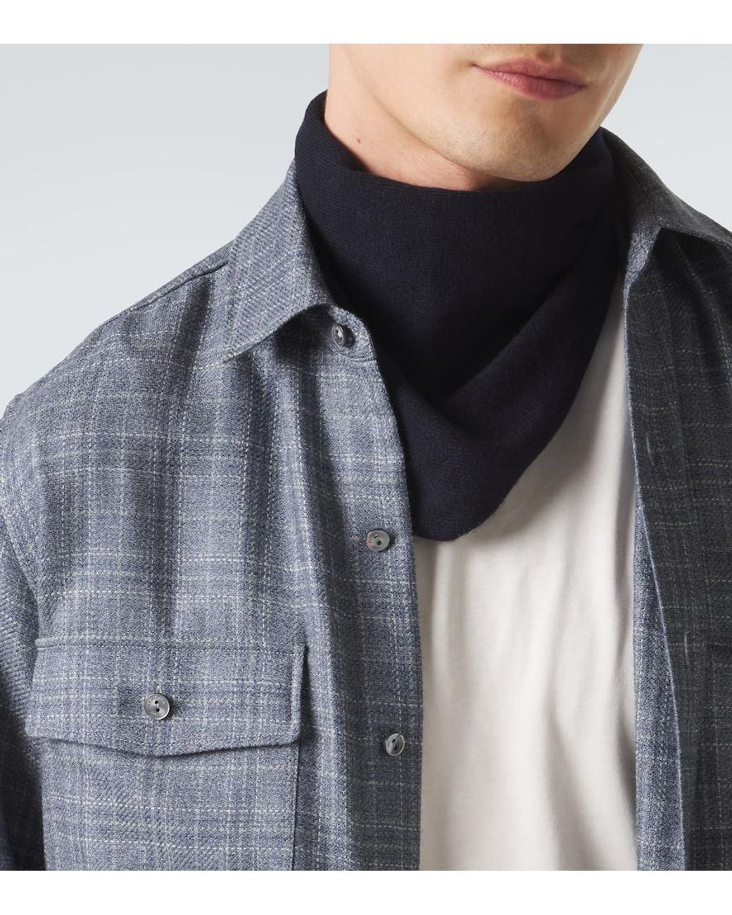 Agnona White Cashmere Scarf for men