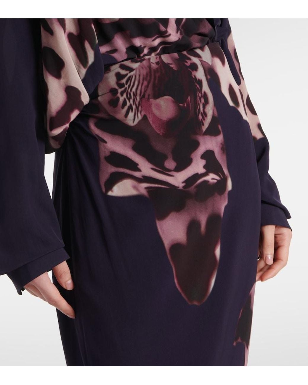 Dries Van Noten Blue Printed Maxi Skirt