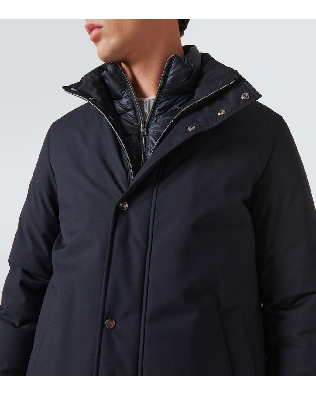 Herno Blue Paneled Down Coat for men