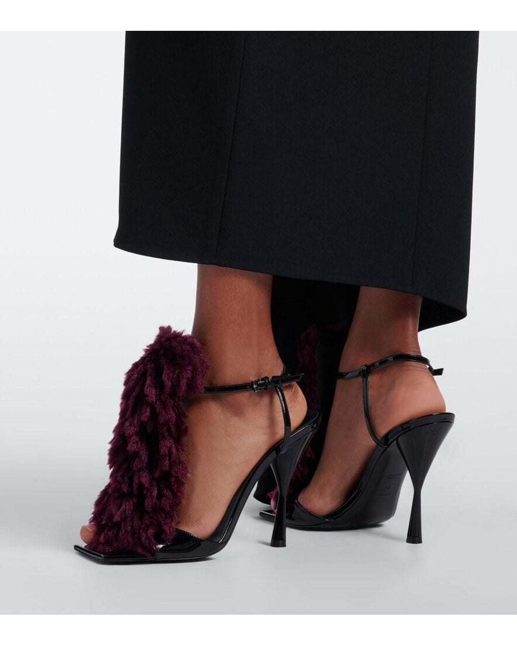 Givenchy Red Pompom Leather Sandals