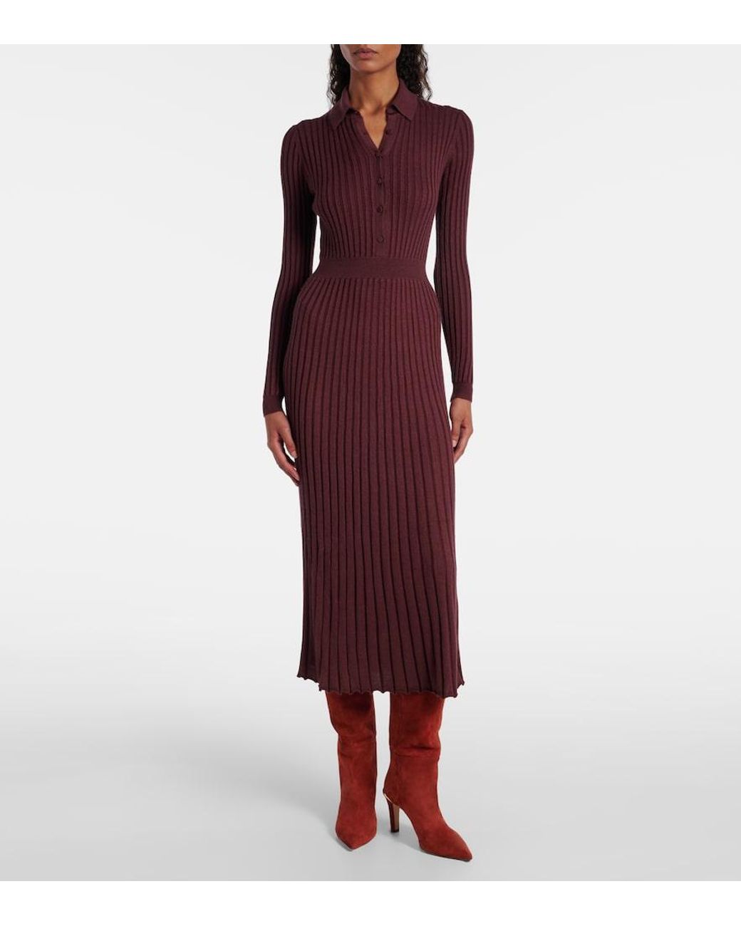 Gabriela Hearst Red Aura Knee-High Suede Boots