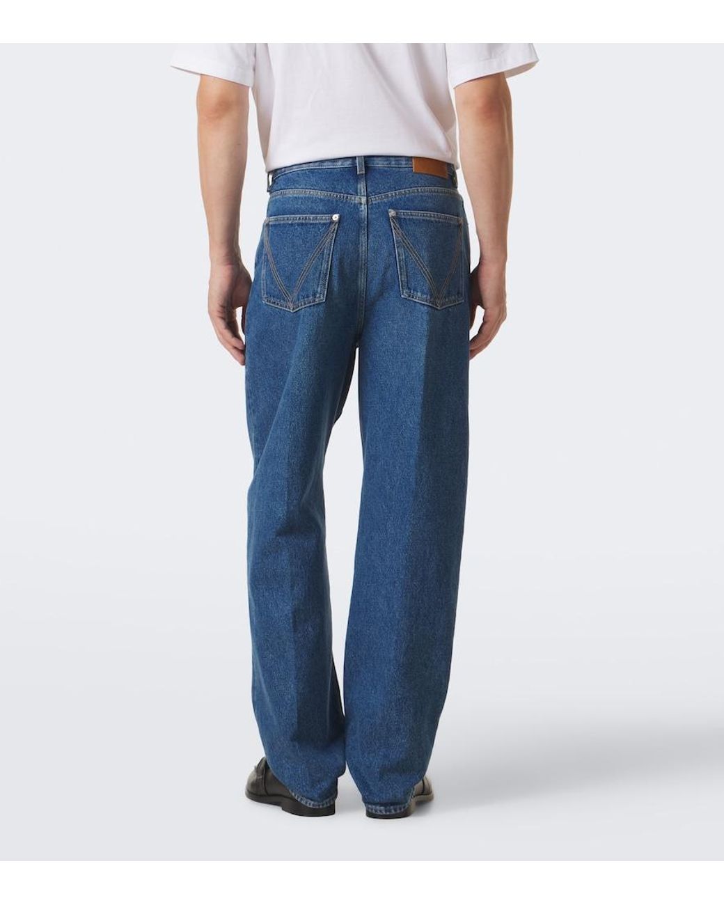Bottega Veneta Blue Faded Straight Jeans for men