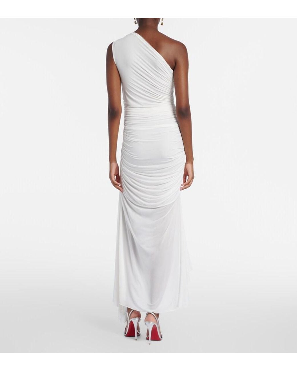 Alex Perry White Gathered Jersey Cocktail Dress