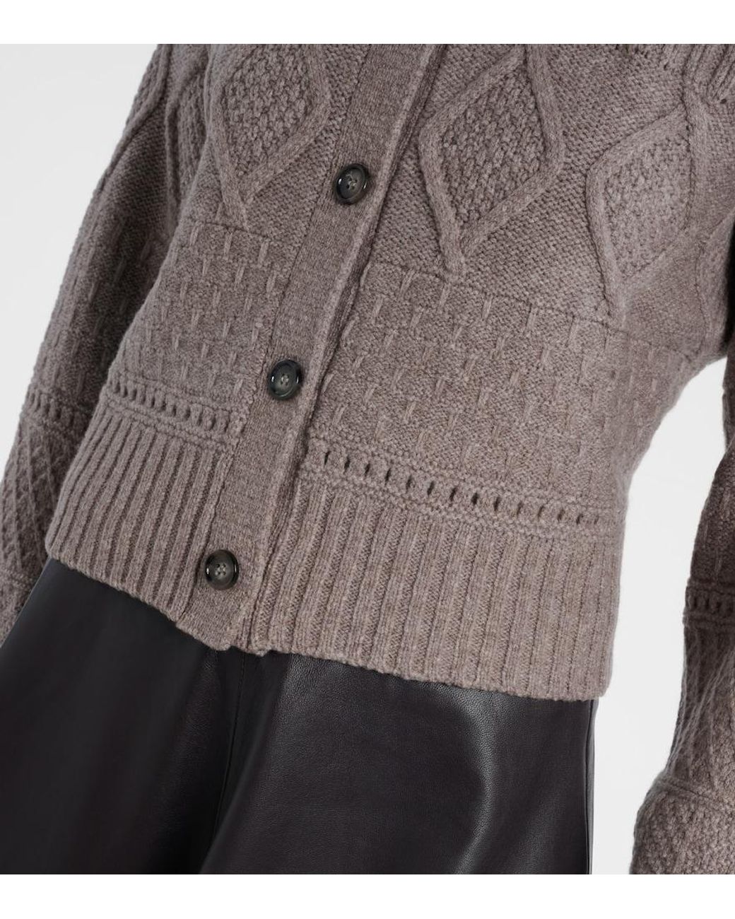 Altuzarra Brown Amory Cable-Knit Wool-Blend Cardigan