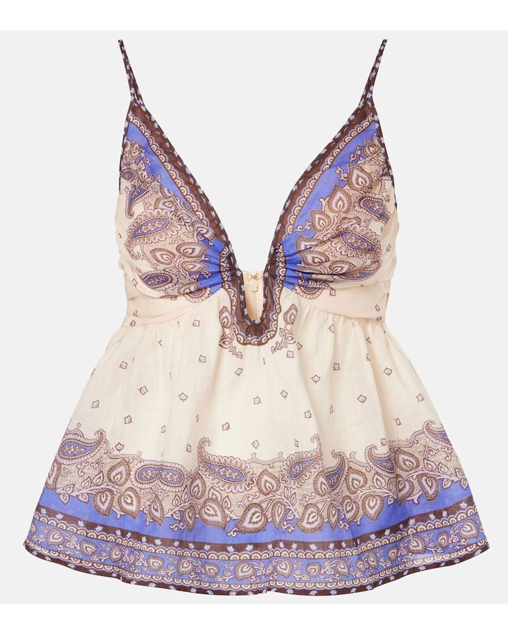 Zimmermann Natural Maxine Printed Top