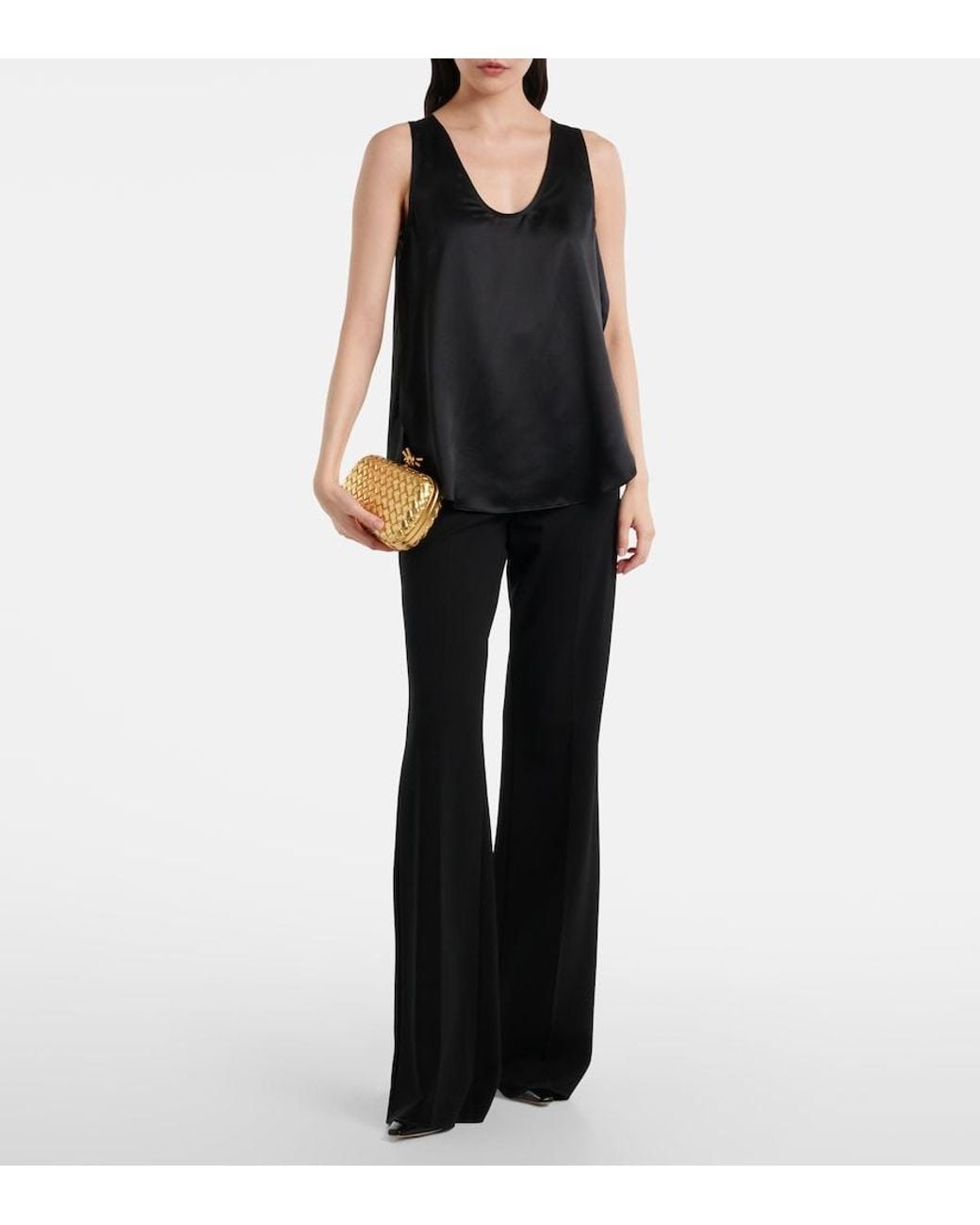 Max Mara Black Filly Silk Tank Top