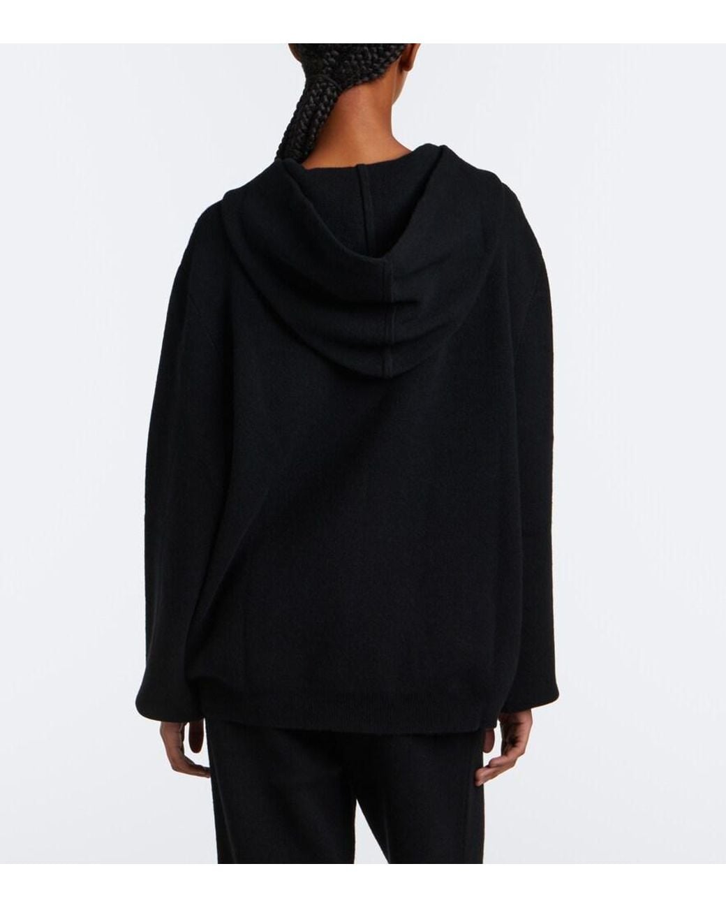 God's True Cashmere Black Milano Cashmere Hoodie With Tiger's Eye
