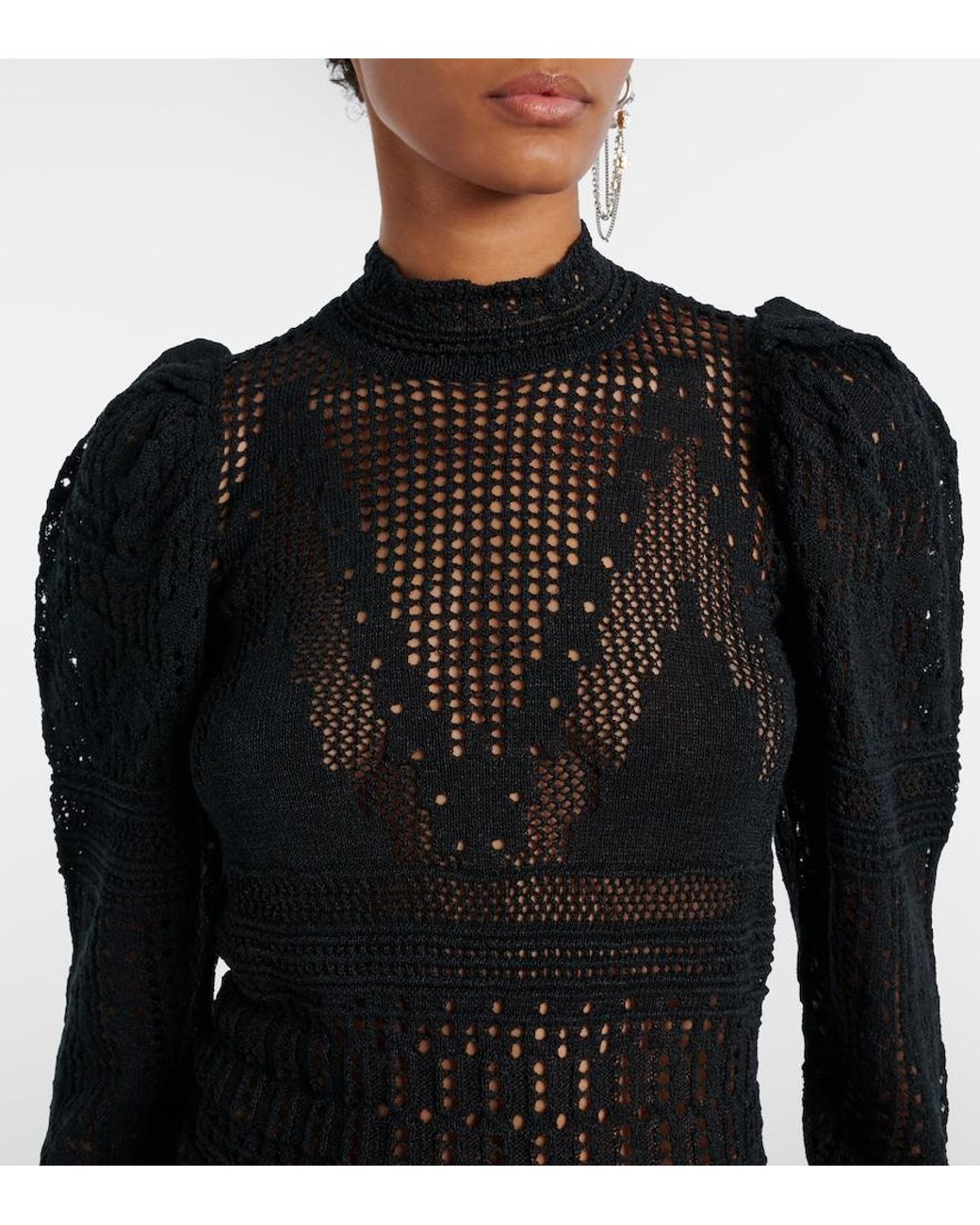 Isabel Marant Black Dahara Open-Knit Sweater
