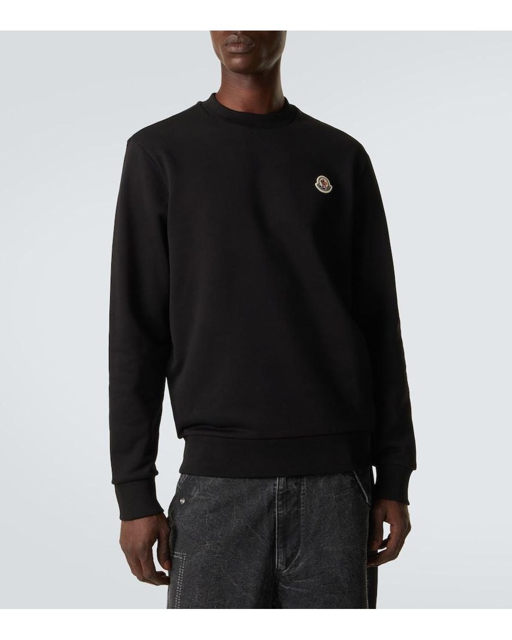 Moncler Black Archivio Cotton Jersey Sweatshirt for men
