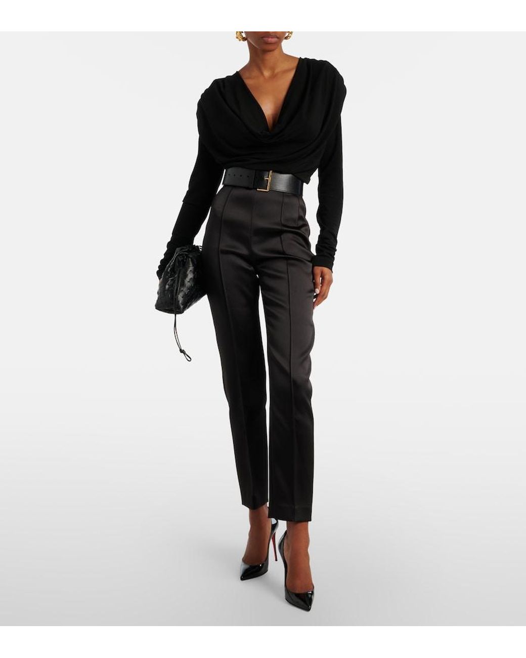 Wardrobe NYC Black High-Rise Tapered Pants