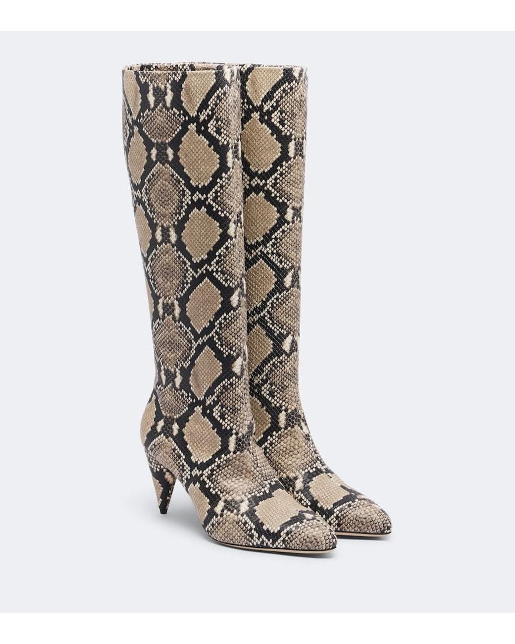 Victoria Beckham Natural Maverick Leather Knee-High Boots