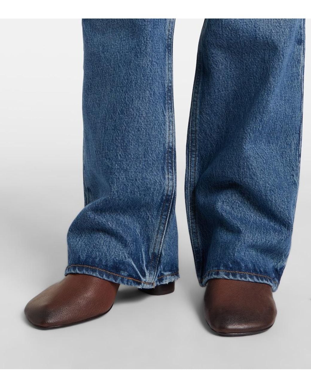 Agolde Blue Low-Rise Bootcut Jeans