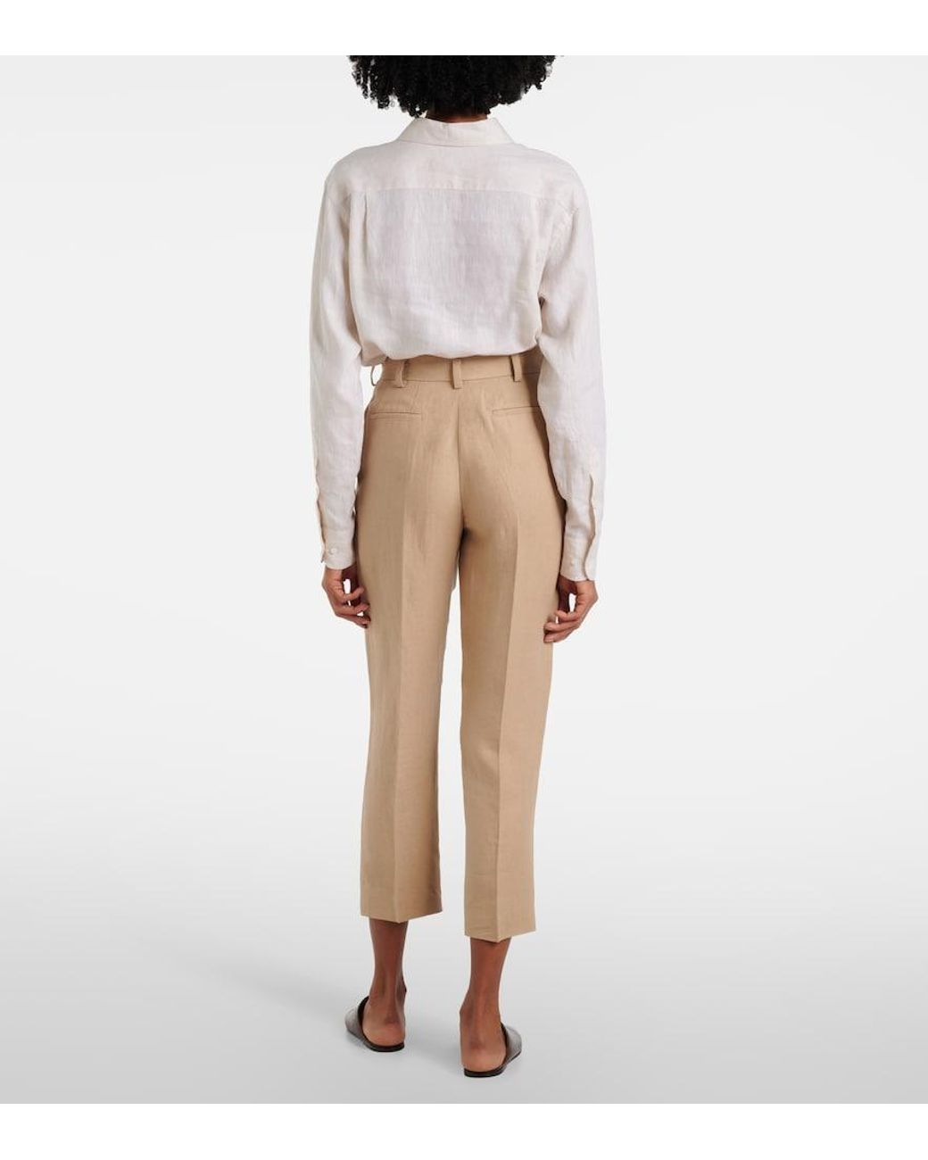 Loro Piana Natural Neo Derk Linen Crepe Straight Pants