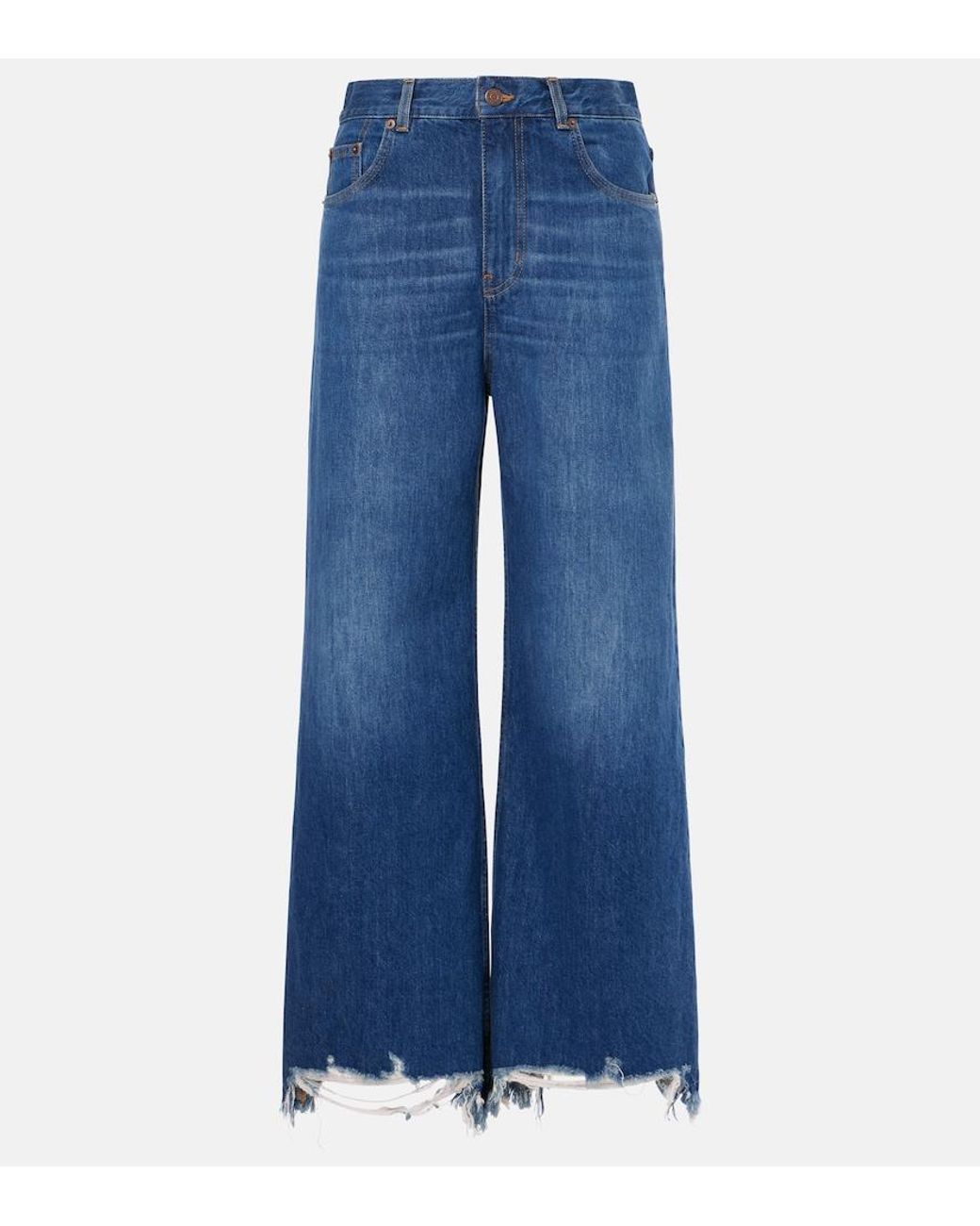 Chloé Blue Mid-Rise Wide-Leg Jeans
