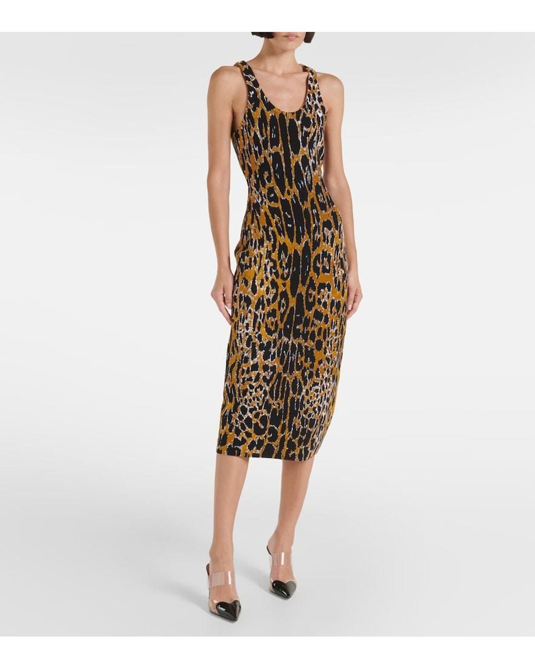 Alaïa Metallic Jacquard Midi Dress