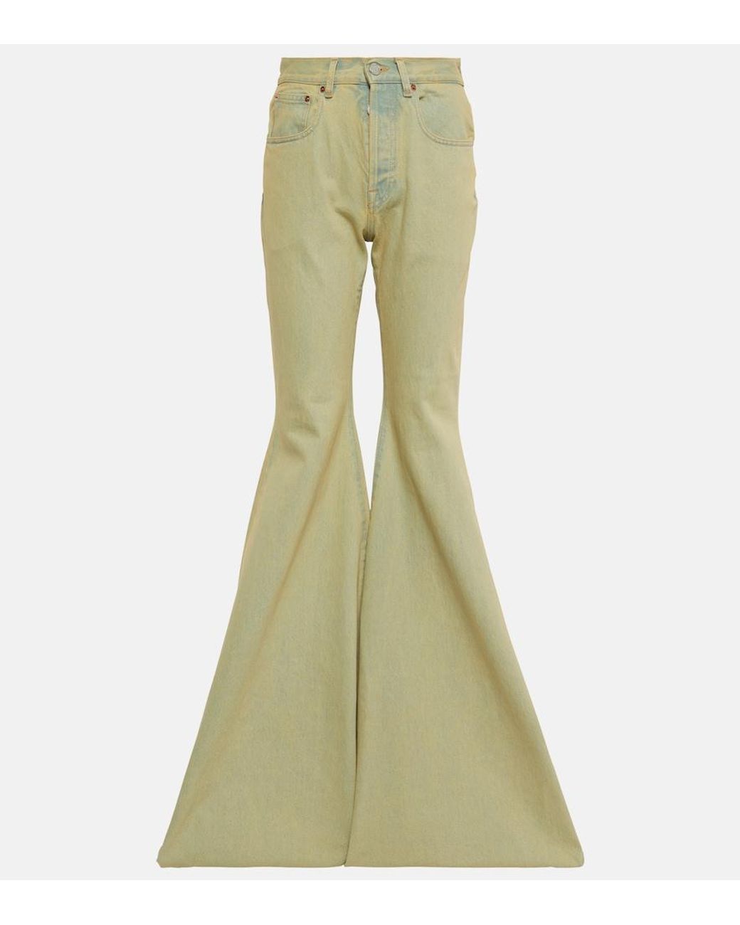 Vetements Green High-Rise Flared Jeans