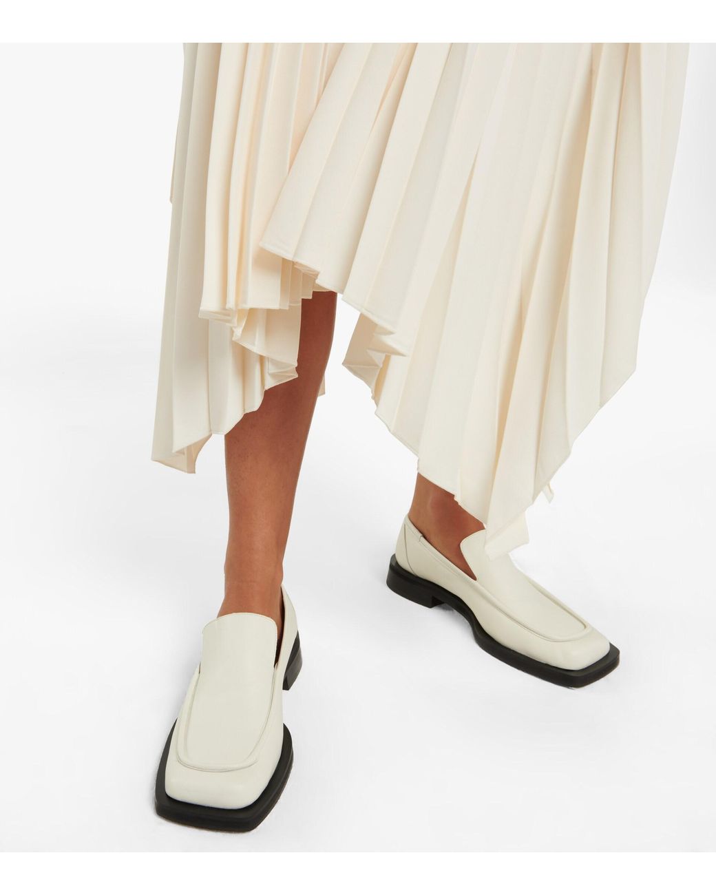 Gia Borghini Gia/rhw Rosie 25 Leather Loafers in White | Lyst