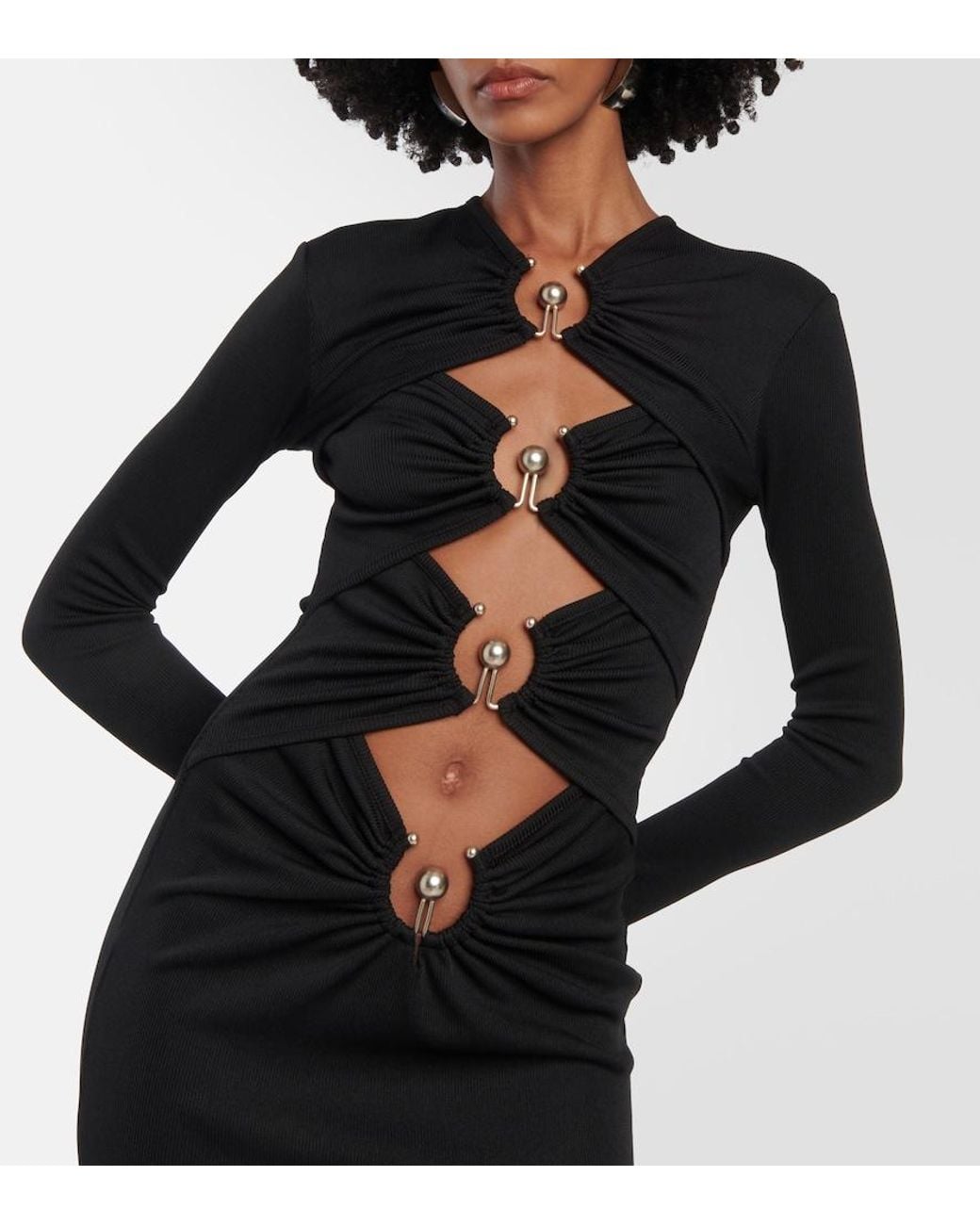 Christopher Esber Black Orbit Jersey Midi Dress
