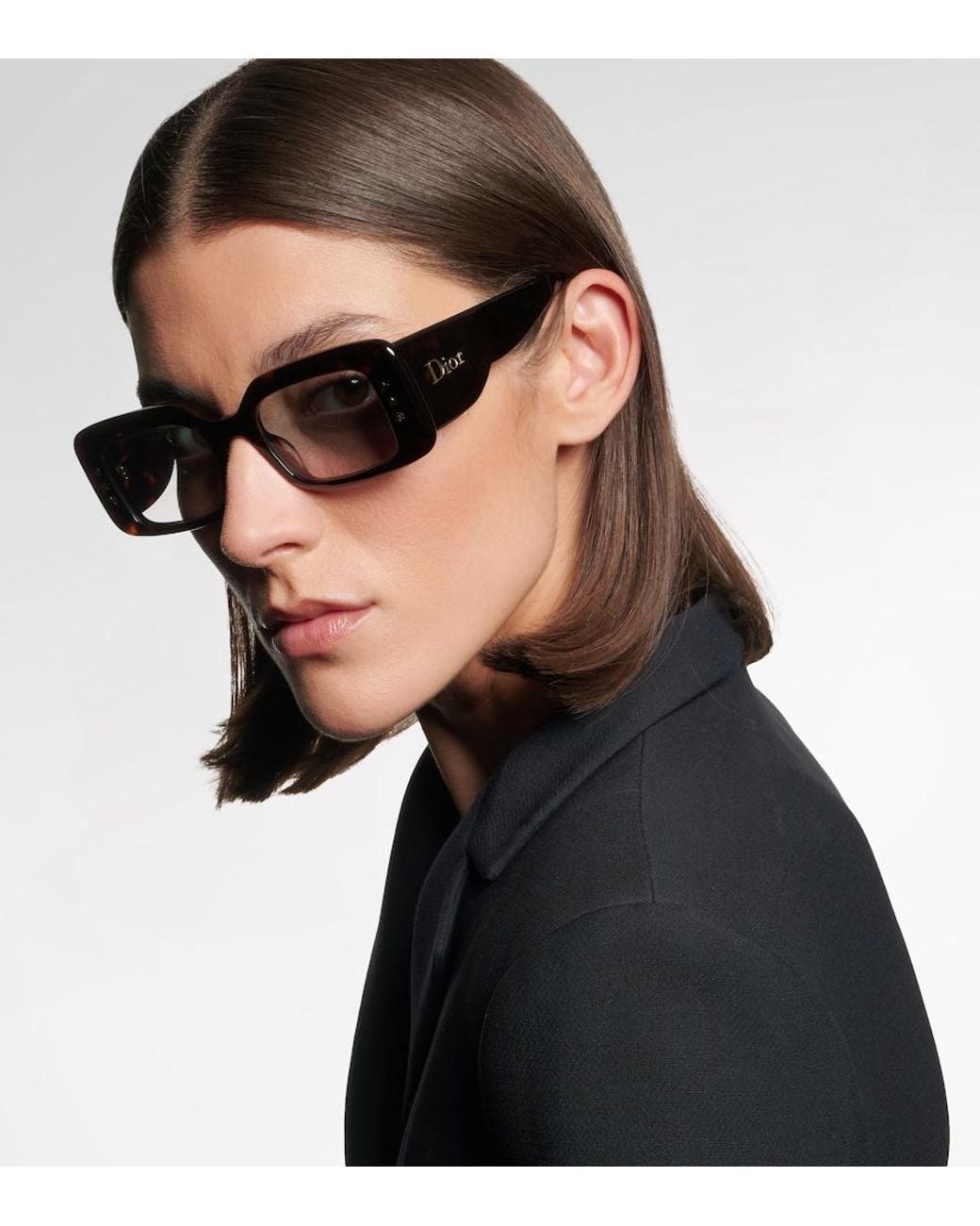 Dior Brown Diorluckycharms S1I Rectangular Sunglasses